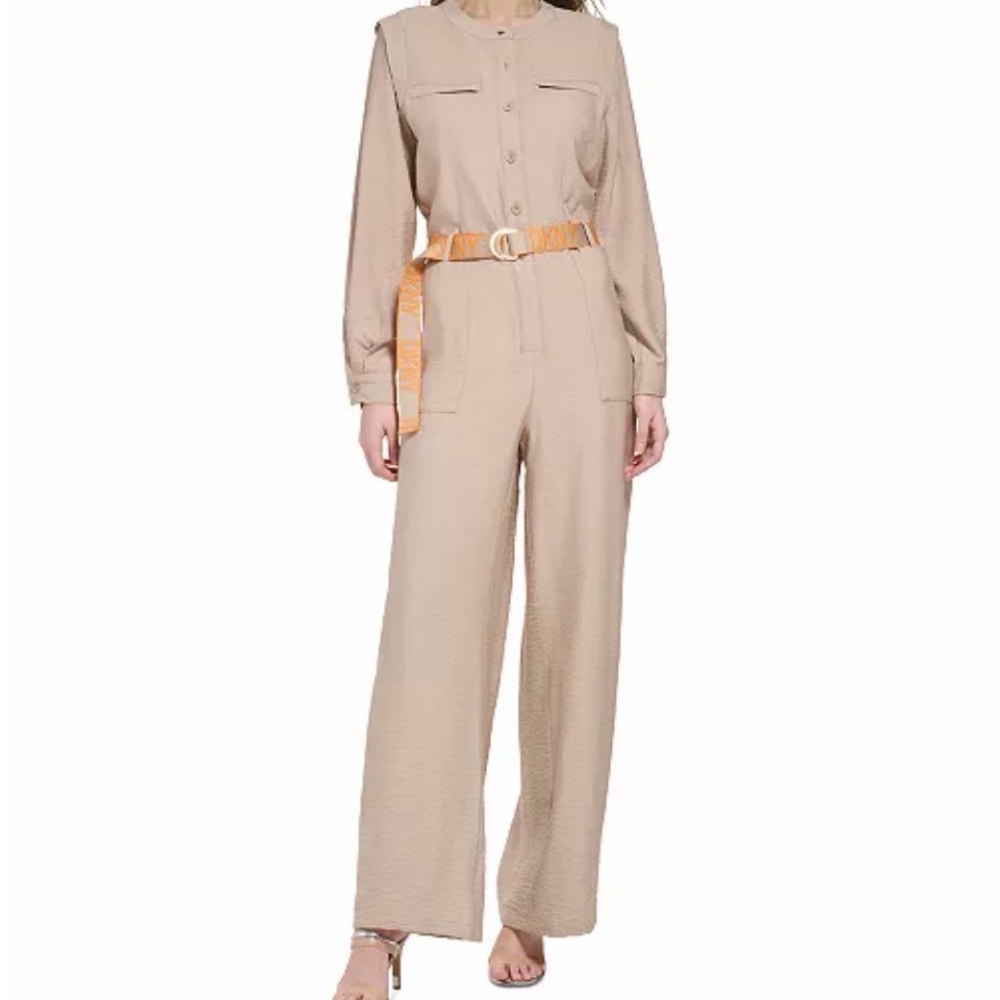 DKNY Beige Jumpsuit with Belt